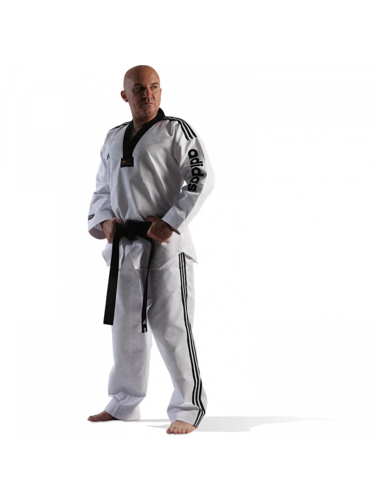 Taekwondo Στολή adidas - SUPER MASTER II Μαύρο Ρεβέρ - ADITSM01