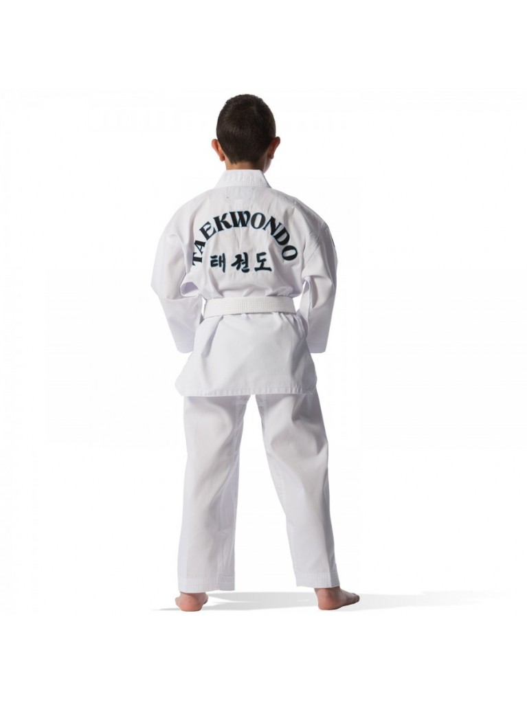 Taekwondo Στολή Olympus CLUB Ριγωτή Άσπρο Ρεβέρ