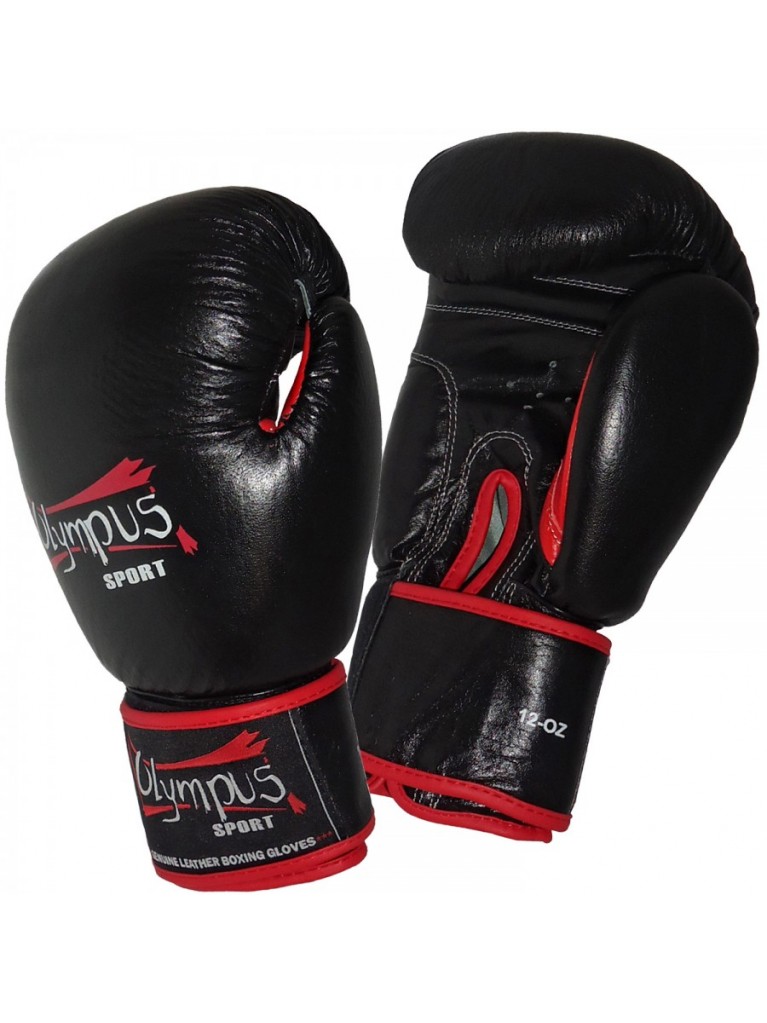 Πυγμαχικά Γάντια Olympus Δέρμα THAI στυλ Μαύρο/κόκκινο
