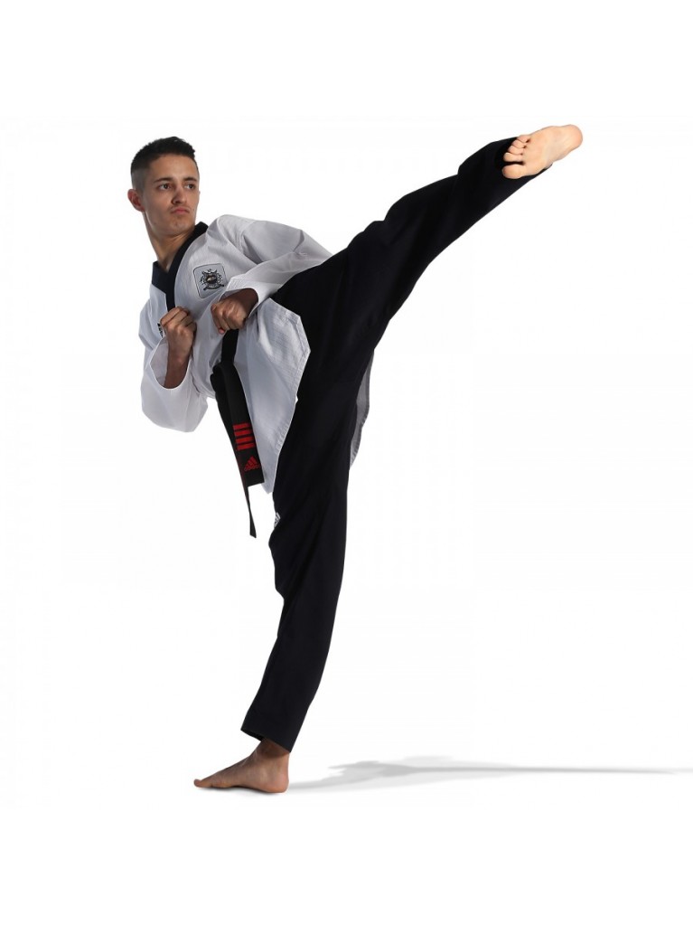 Taekwondo Στολή adidas POOMSAE Για Άνδρες – Άσπρο/Σκούρο Μπλε - ADITPAM01